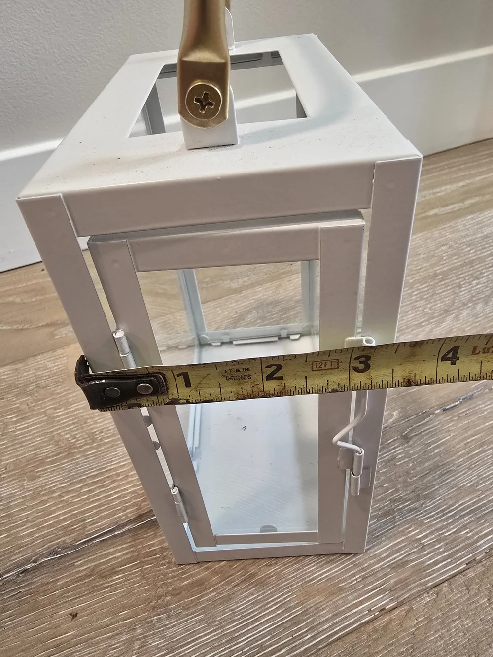 White and Gold Decorative Lantern - Home Accents
